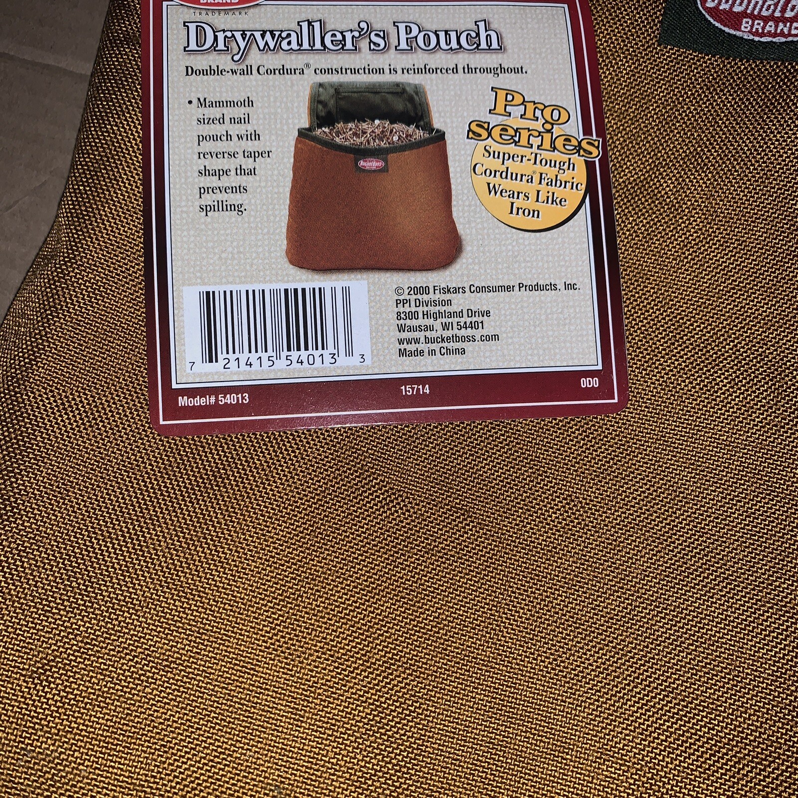 Bucket Boss 54013 Drywallers Pouch With Belt Electrical Pouch Tool New