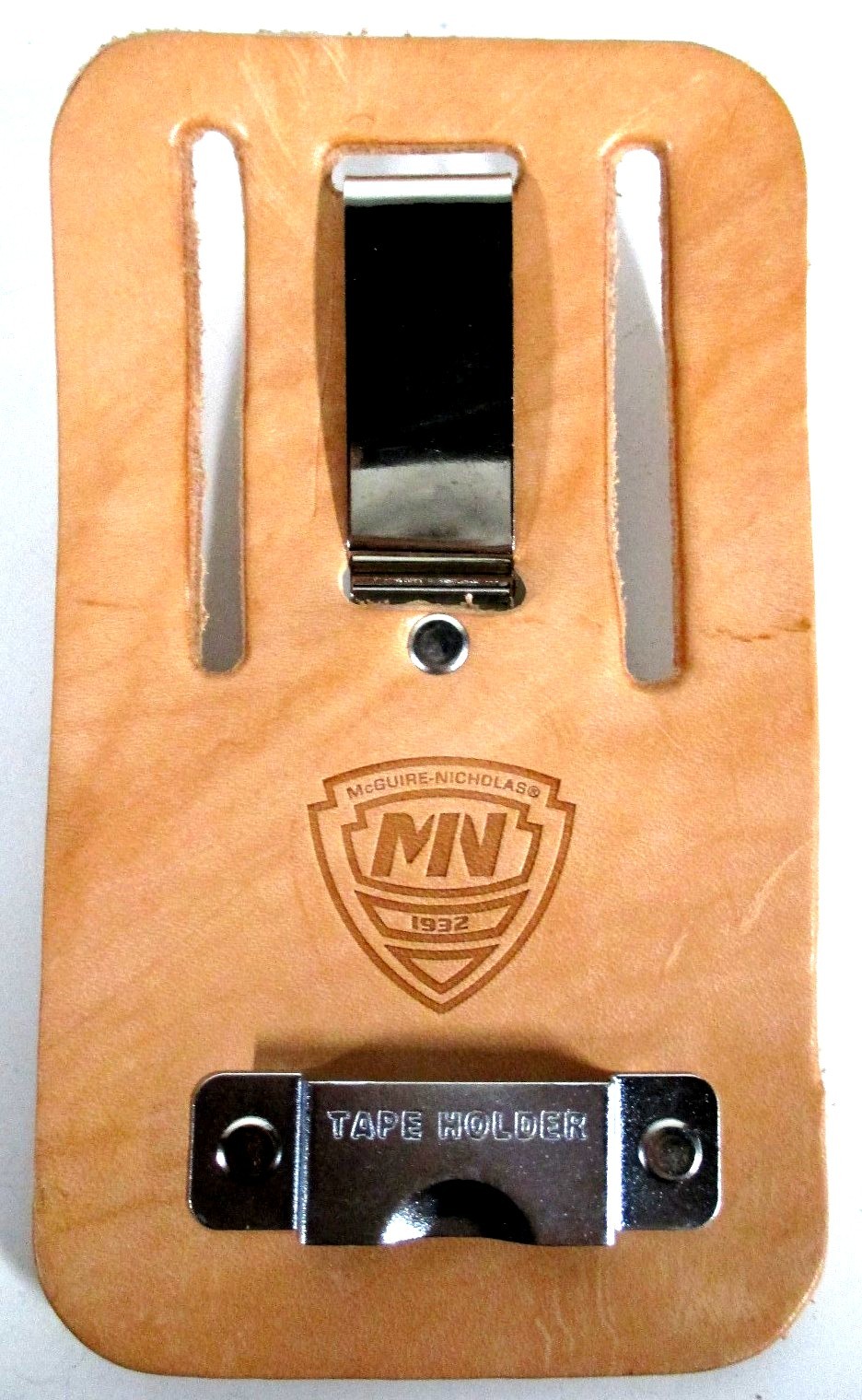 McGuire Nicholas Beige Saddle Leather Universal Metal Tape Clip 731-935