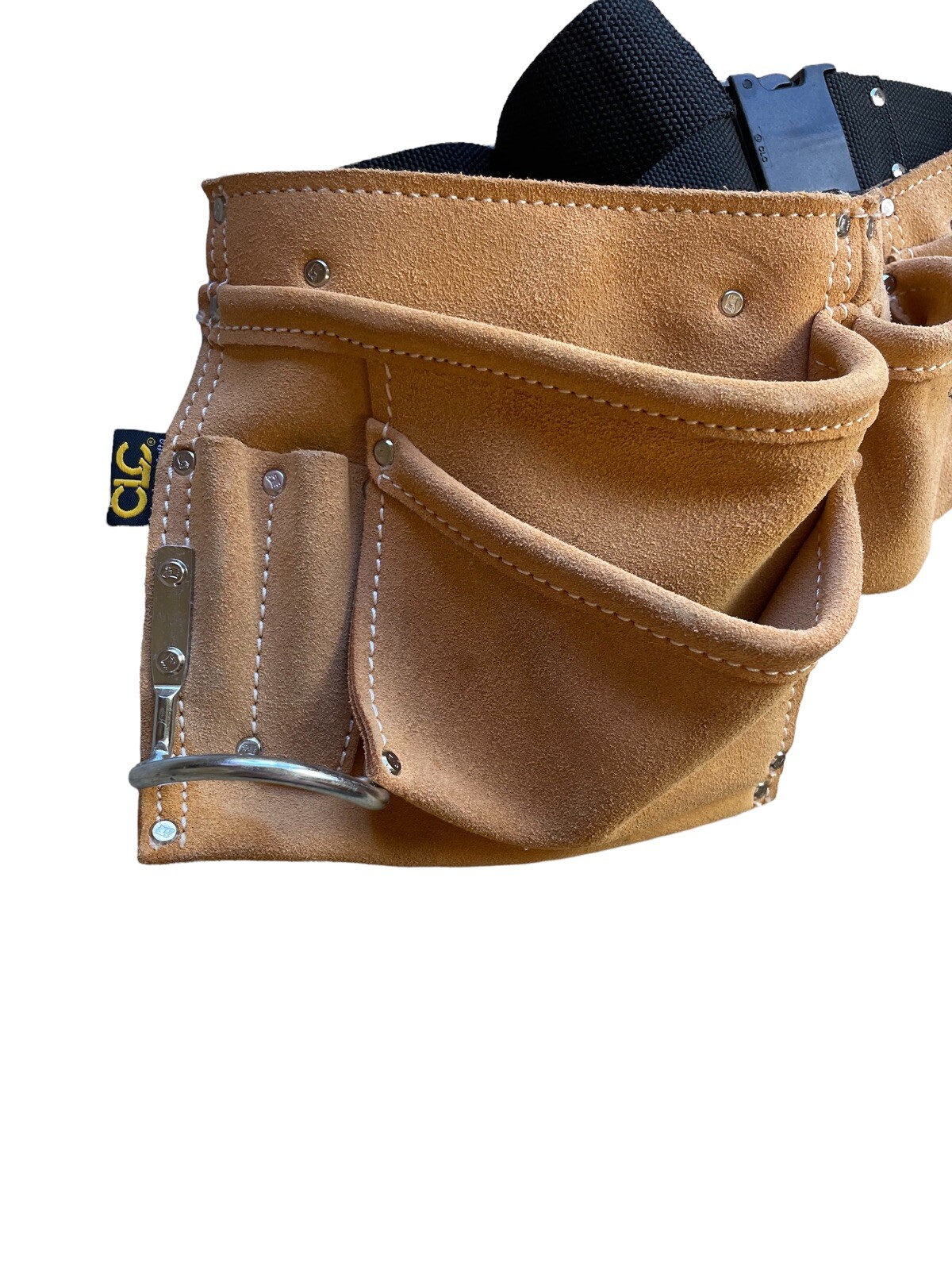 HuskyContractor Leather Suede Work Tool Belt. Heavy Duty HVAC, Electrician