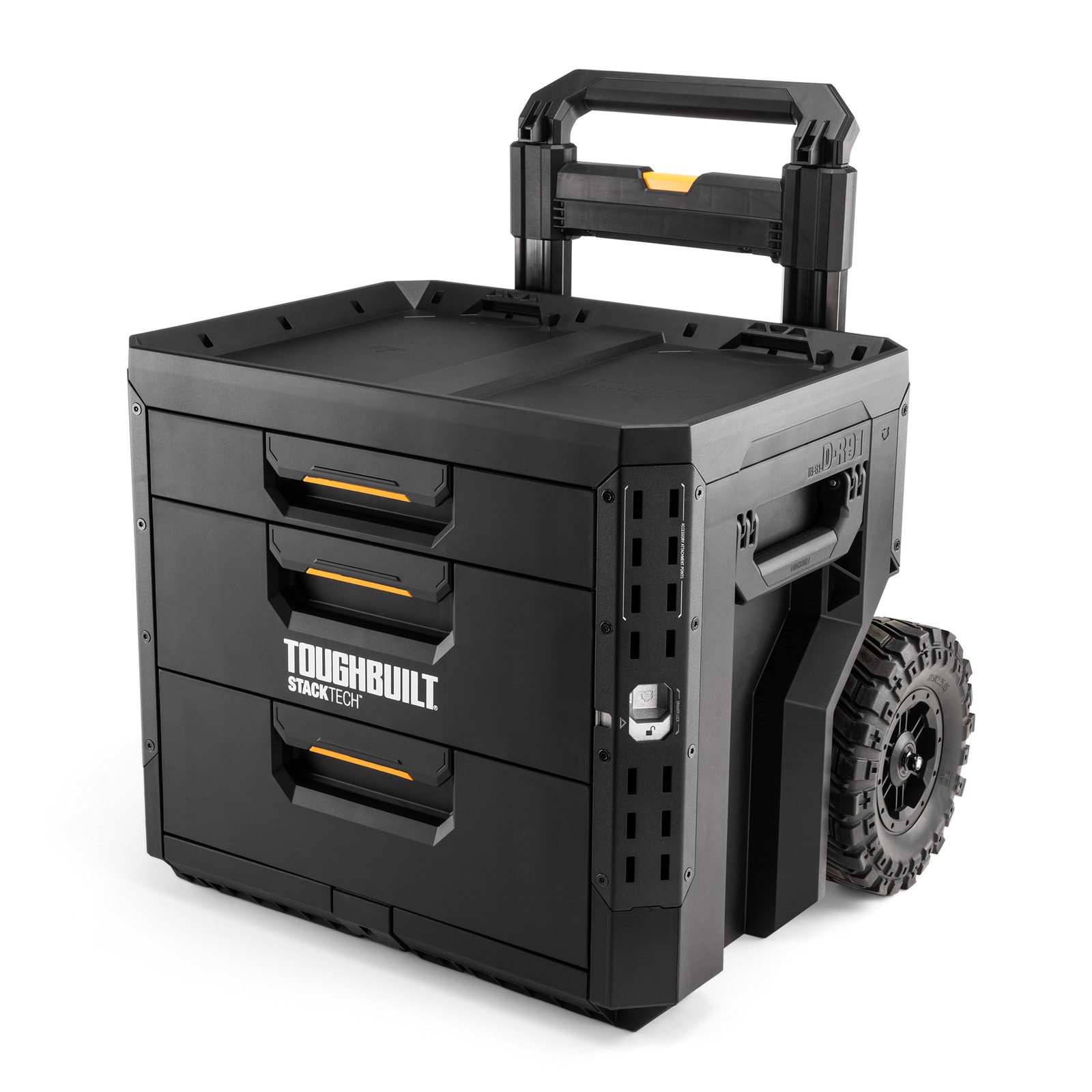ToughBuilt StackTech 3-Drawer Rolling Locking Box, Tool Storage & Gear Organizer