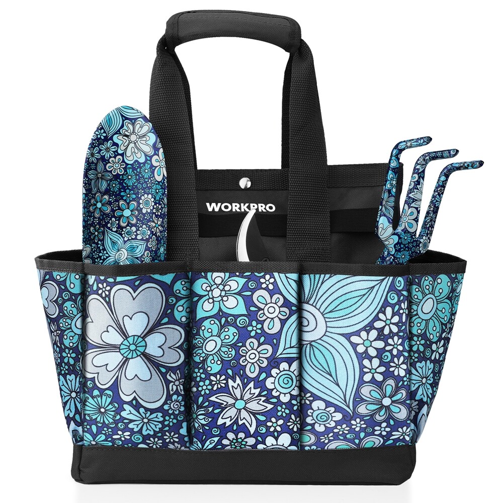 WORKPRO Garden Tool Bag Garden Tote Bag w/9 Pockets Heavy Duty Oxford Garden Bag
