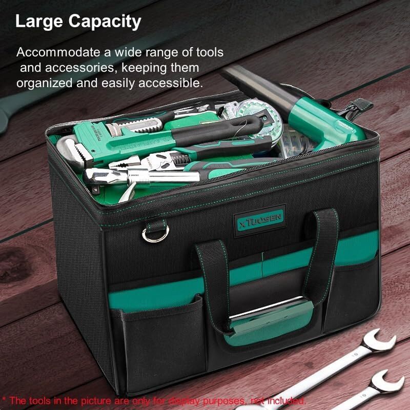 Tool Bag Heavy Duty 16.5-Inch with 16 Pockets Portable Handle Adjustable Shoulde