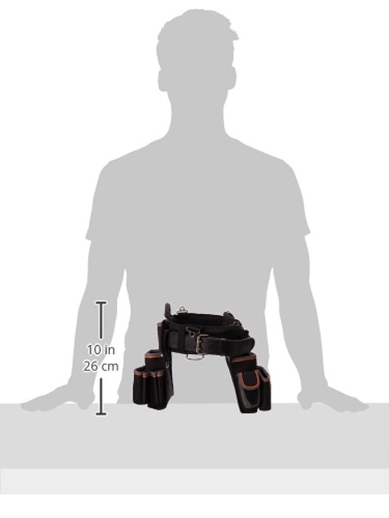 Klein Tools Large Black Tool Belt With Removable Pouches And Wide Open Pockets