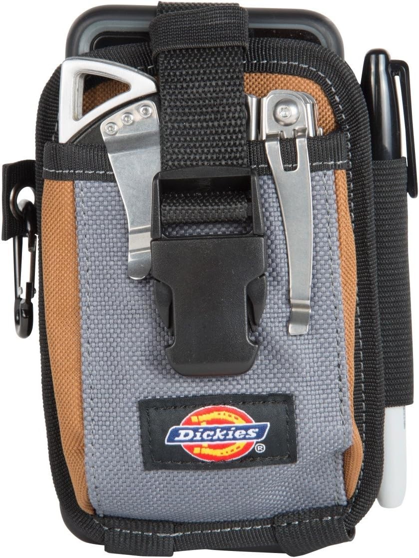 2-Compartment Large Phone Pouch, Universal-fit Steel Clip for Tool Belt, Secu…