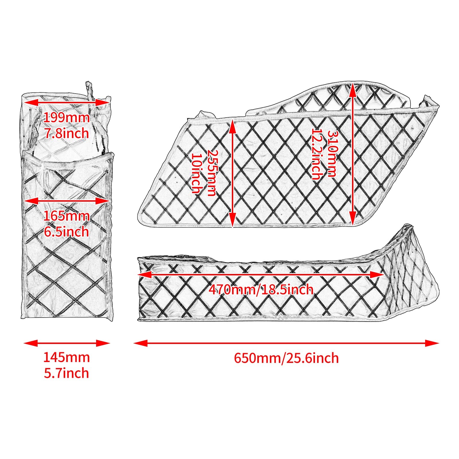 Motorcycle Drop-in Saddlebag Liners Non-Stretched Non-Tapered Fits for Harley Fa