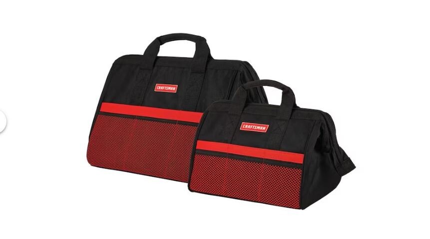 Red Polyester 12.25-in Zippered Tool Bag 2-in-1 Combo set of Tool bags _ NEW Set
