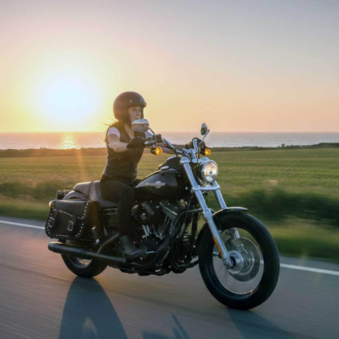 SH66401ZB Black Large ‘Studded and Braided’ Zip-Off PVC Throw Over Motorcycle…