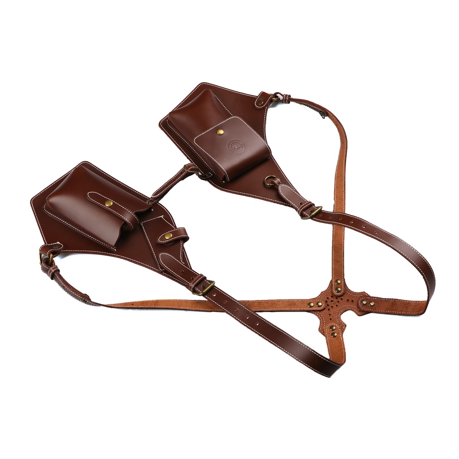 Tourbon Leather Men Harness Tool Holster Underarm Chest Bag Phone Handgun Case