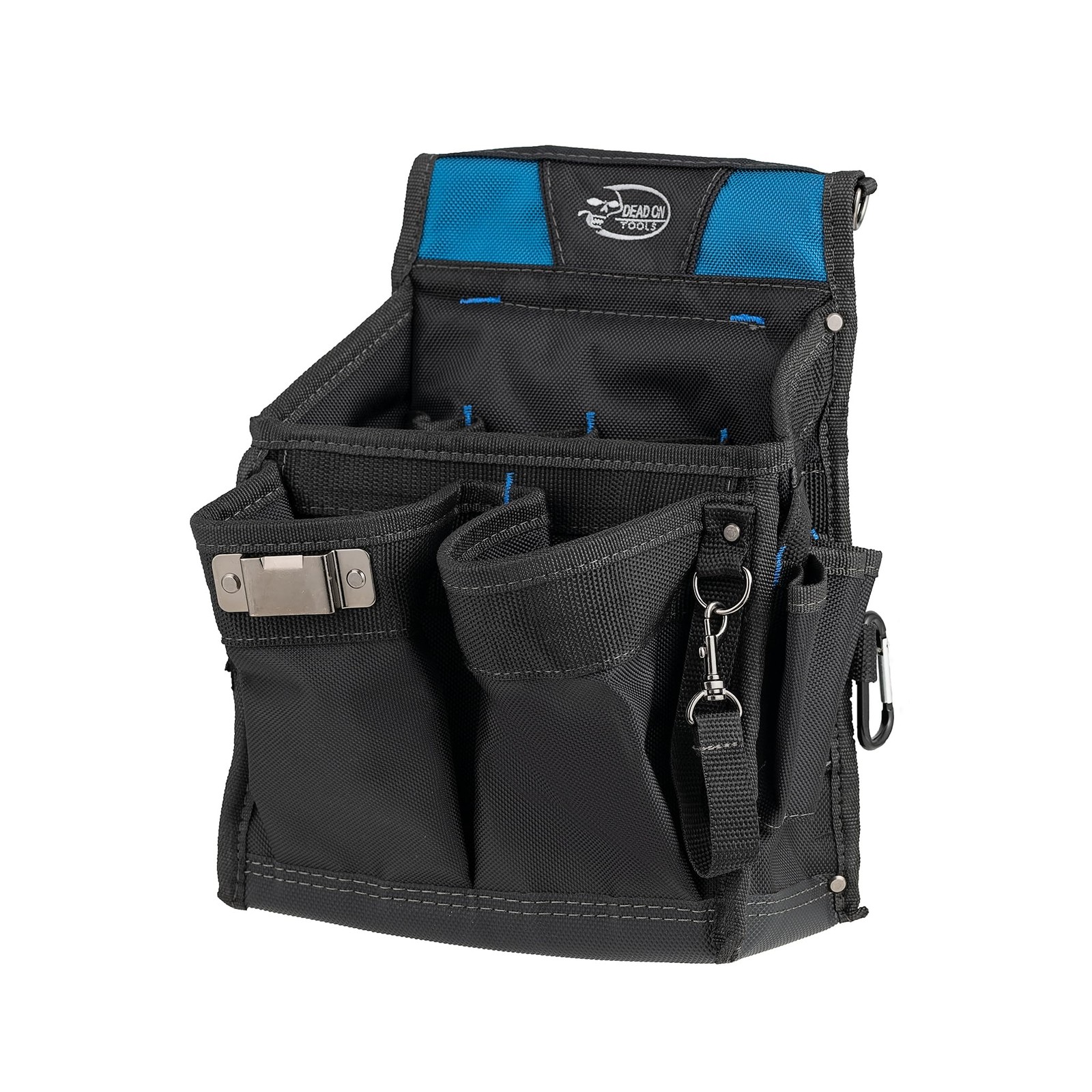 Pro Electricians Tool Pouch Black 20 Pockets Nylon Belt Clip Heavy Duty Tool Bag