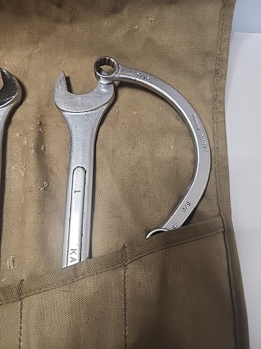 Nicholas Military Wrench Canvas Holder With Wrenches Se Shin And Other Wrenches