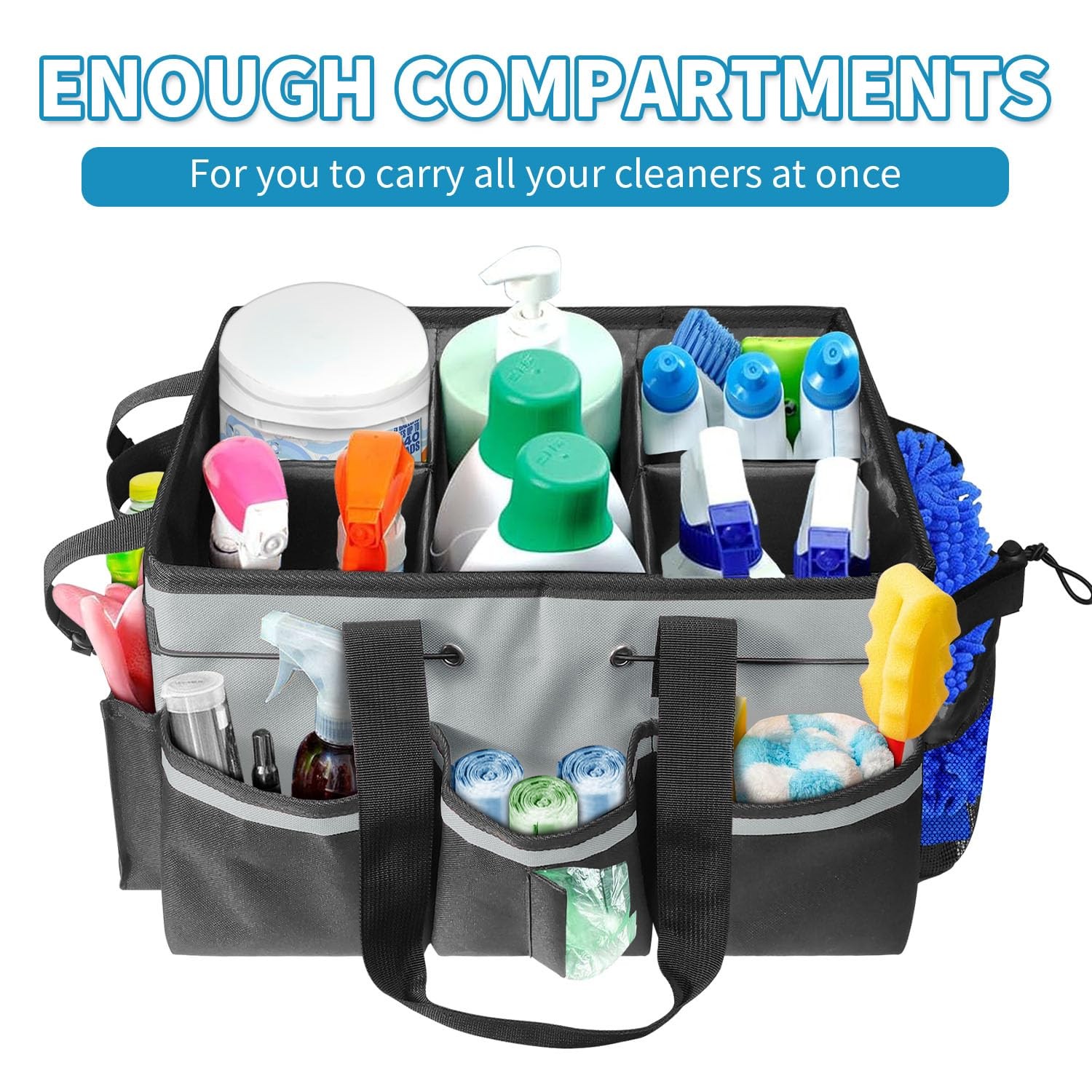 Cleaning Tool Organizer Bag with Handles | 17.8×12.2×9.3in Large Waterproof C…