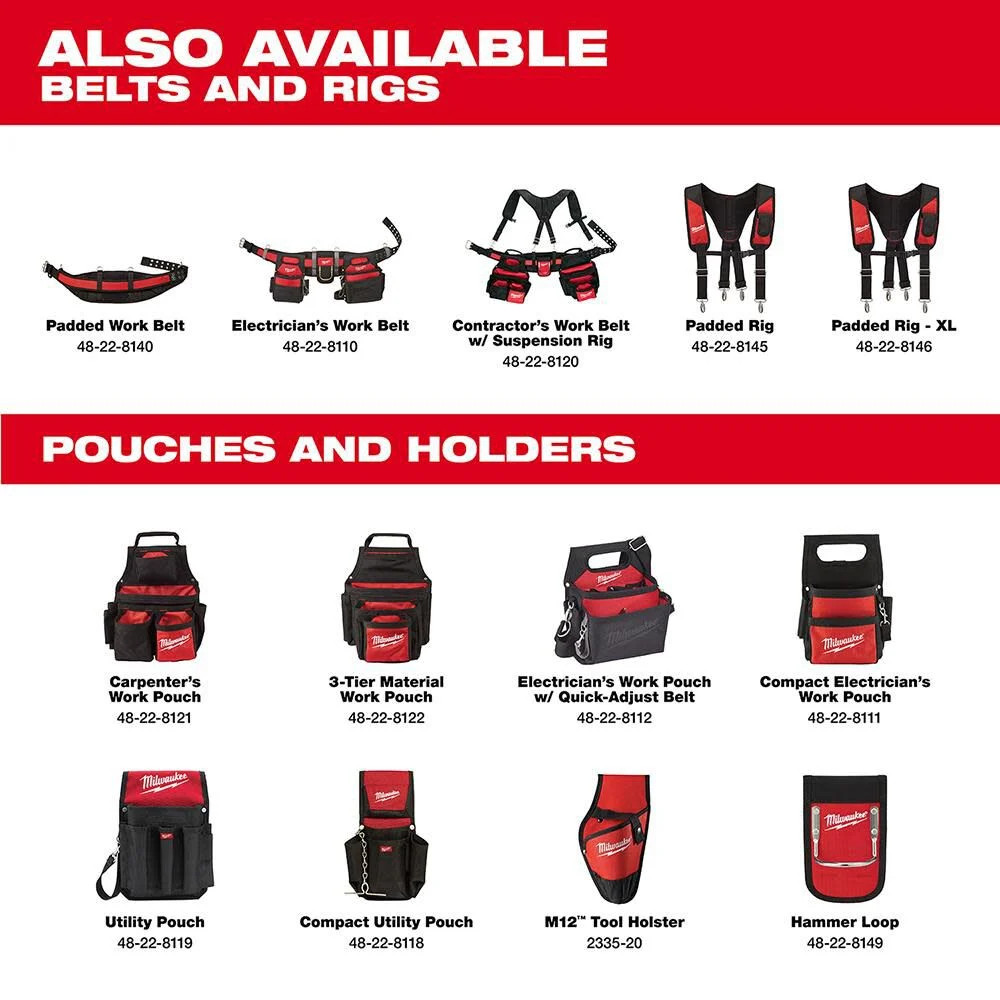 Milwaukee Electricians Work Pouch With Quick Adjust Belt