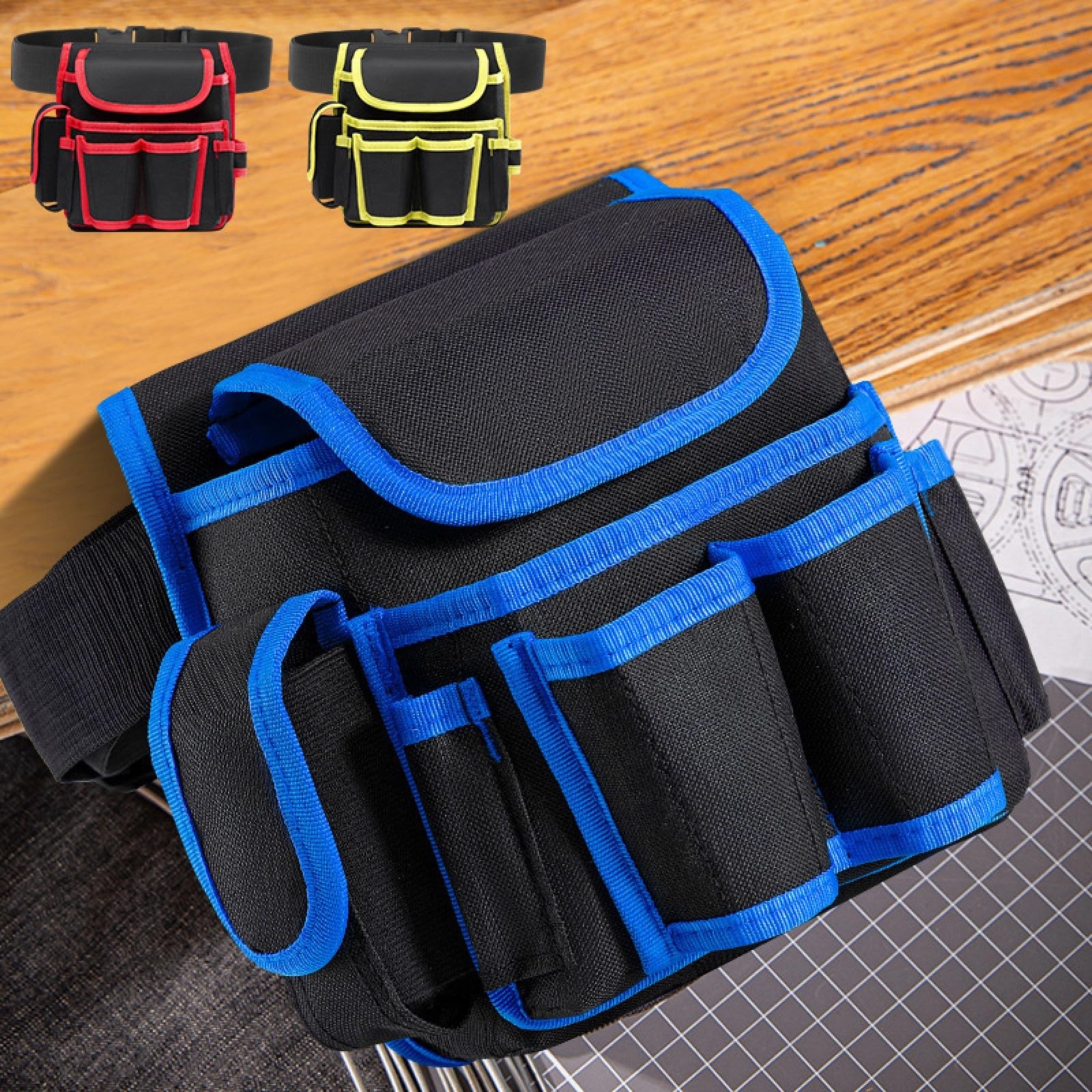 Tool Belt Small Tool Pouch With Belt Clip Collapsible Tool Tote Yellow Utility