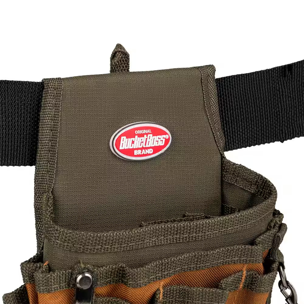 Bucket Boss 54140 Tool Pouch, Tool Pouch, Green, Polyester, 9 Pockets Free Ship
