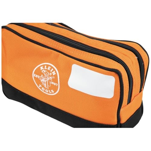 Klein Tools Tool Pouch, Dual Compartments, 10″ x 6″ | 1-Pack, Orange