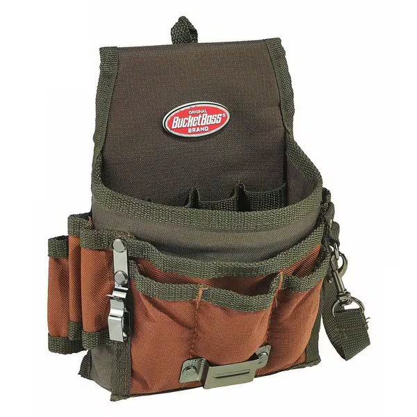 Bucket Boss Tool Pouch, Tool Pouch, Green, Polyester, 9 Pockets 54140 Bucket