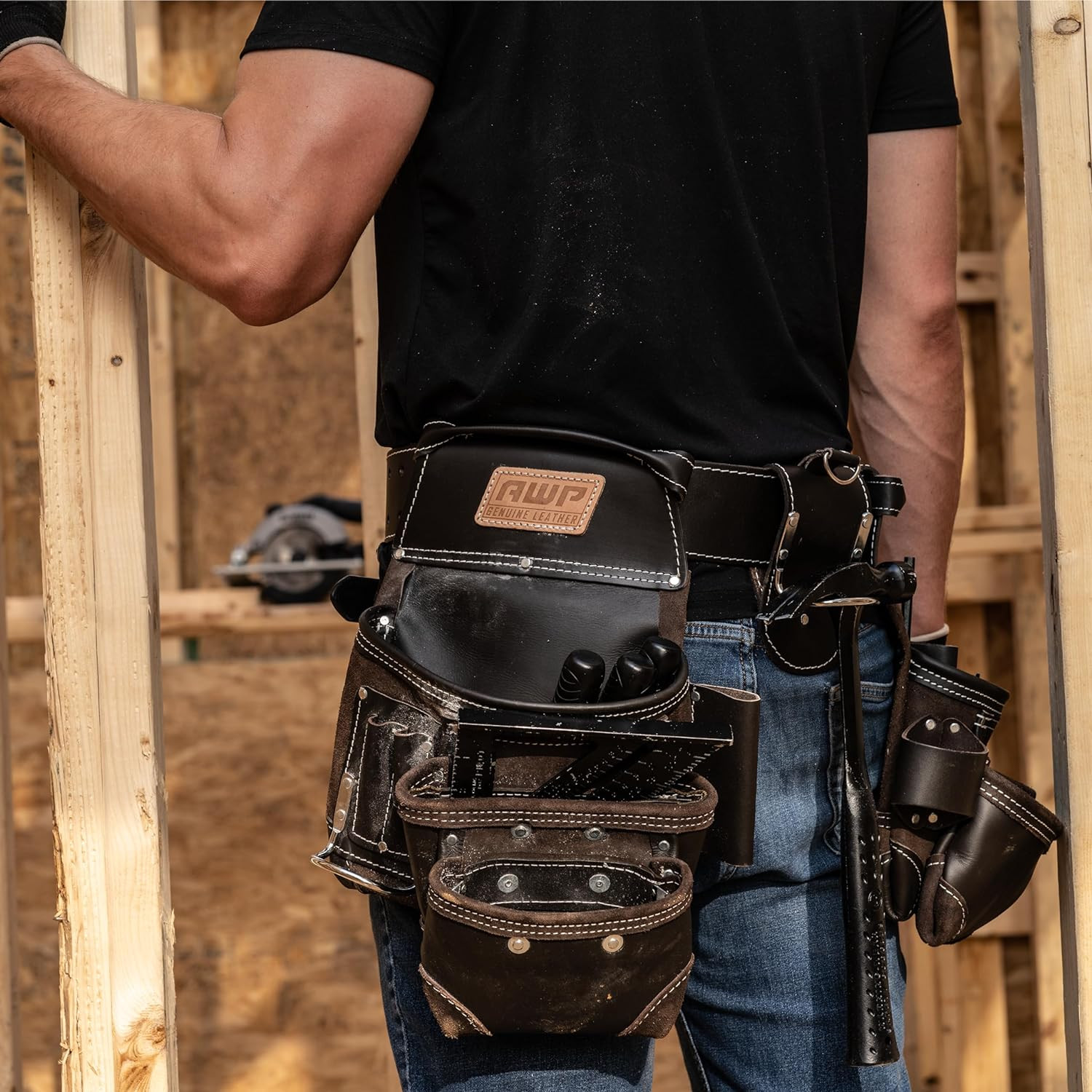 AWP Tool Belt Tool Rig, Durable Premium Utility Belt Organizer for Men & Women,
