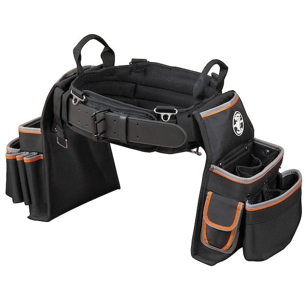 Klein Tools 55427 Black Ballistic Nylon Tool Belt, 26 Pockets, 55427