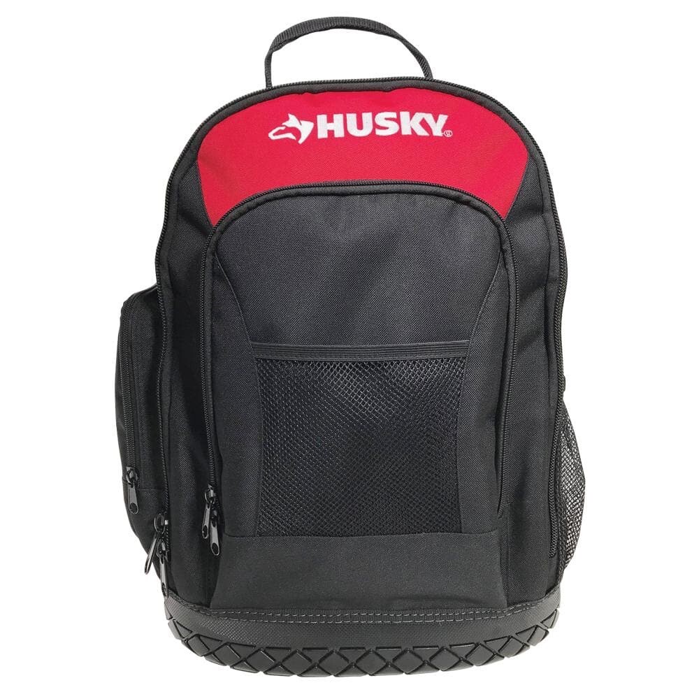 Husky 16 in. Pro Tool Backpack Heavy Duty Rubber Bottom Storage Bag H-68003-03