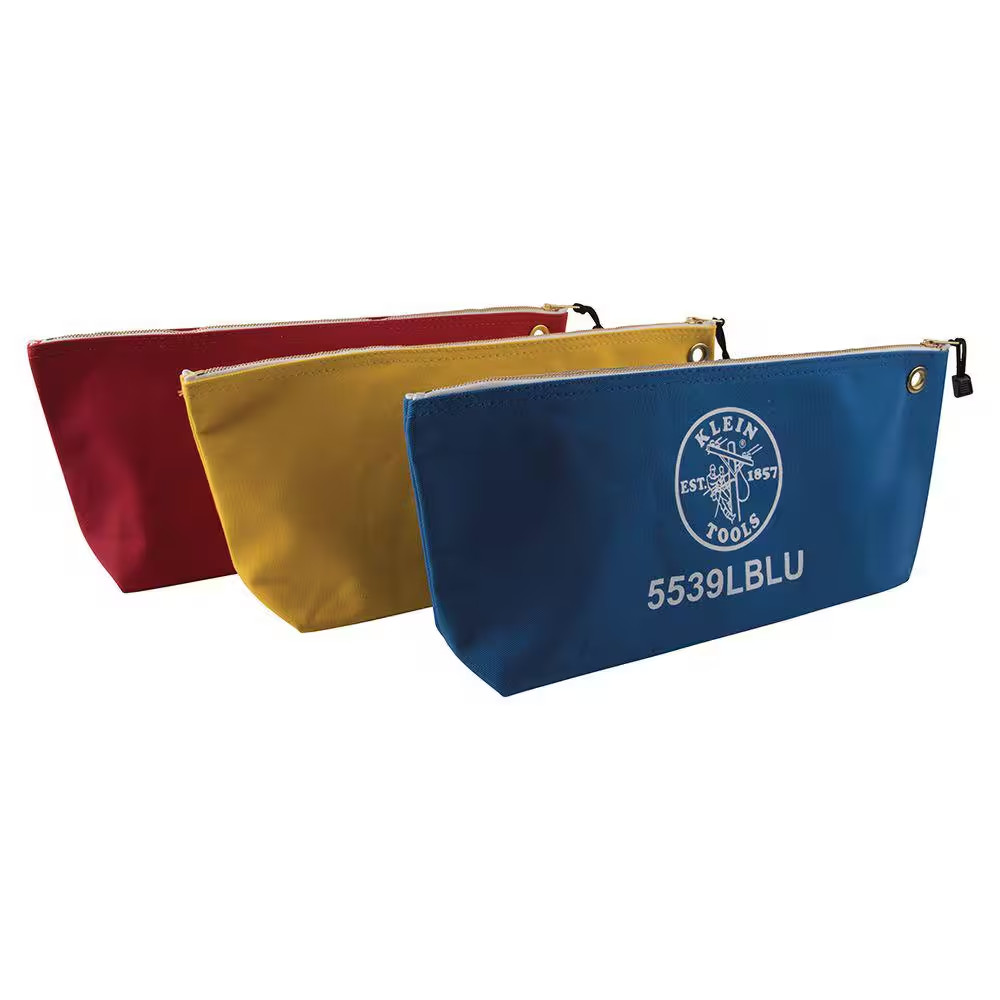 18 In. Canvas Tool Bag with Zipper in Assorted Colors (3-Pack)