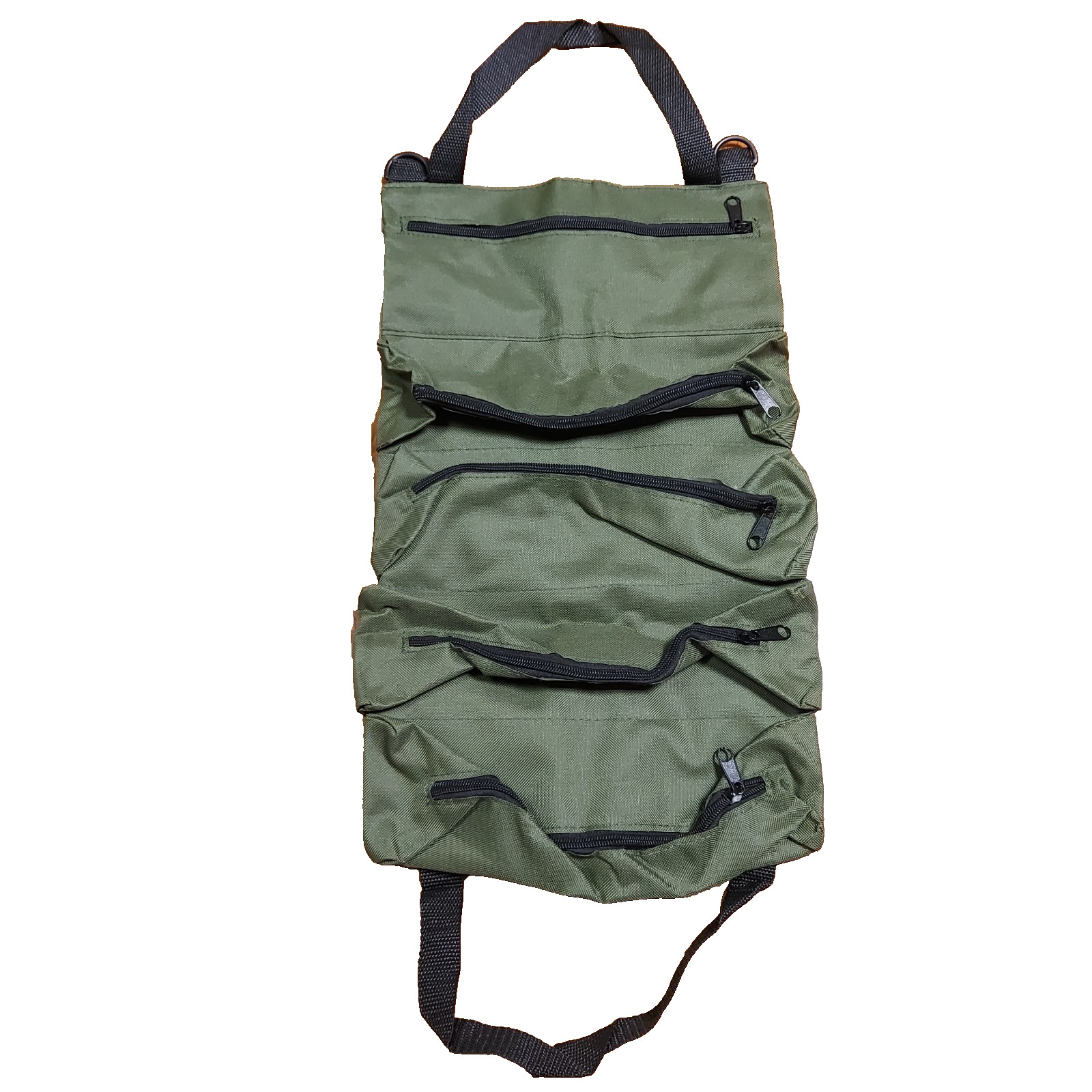 Multi-Purpose Tool Roll Up Bag 5 Pocket Wrench Pouch Canvas Hanging Organizer US