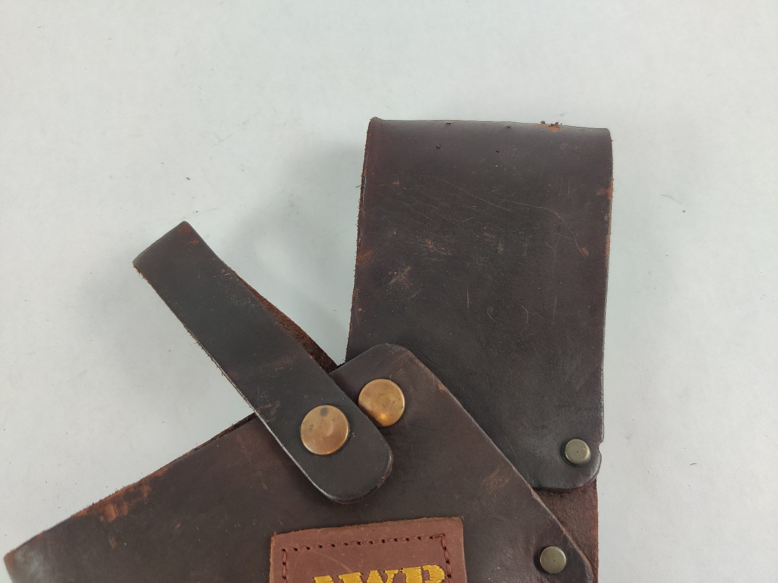 Vintage AWP General Construction Heavy Leather Drill Tool Belt Holster Mexico