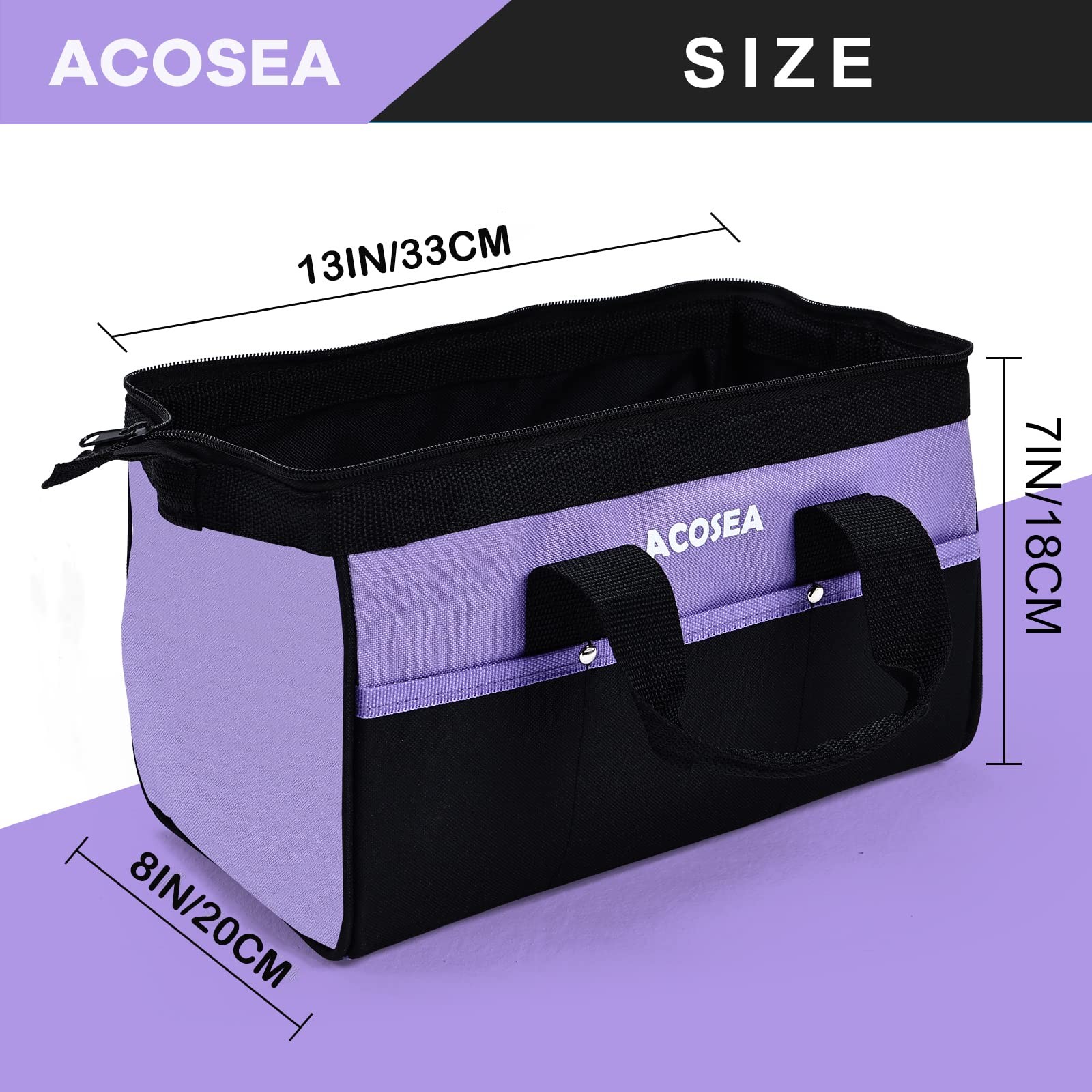 13 Inch Purple Tool Bag