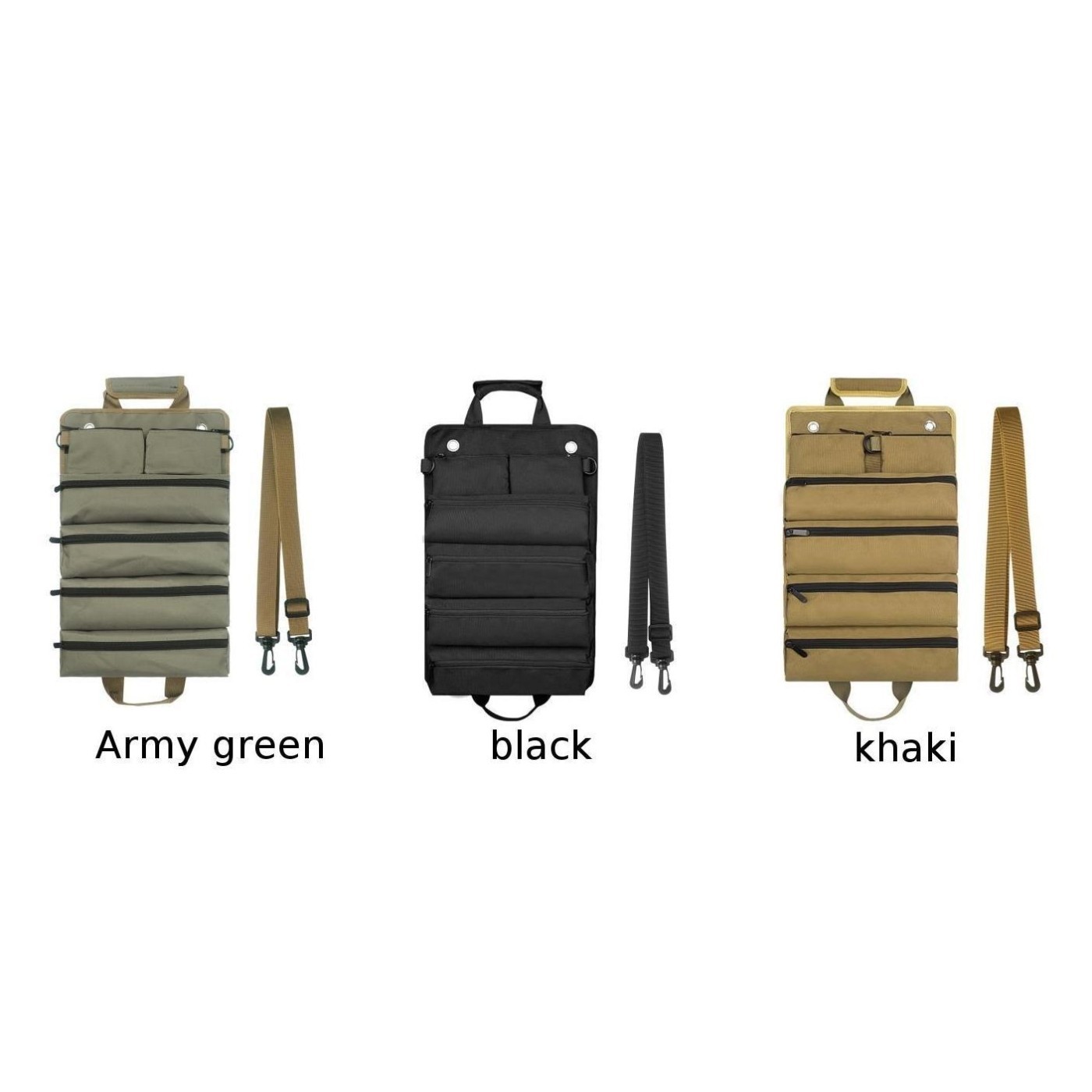 Heavy Duty Tool Roll Bag with Waterproof Coating and Reinforced Stitching