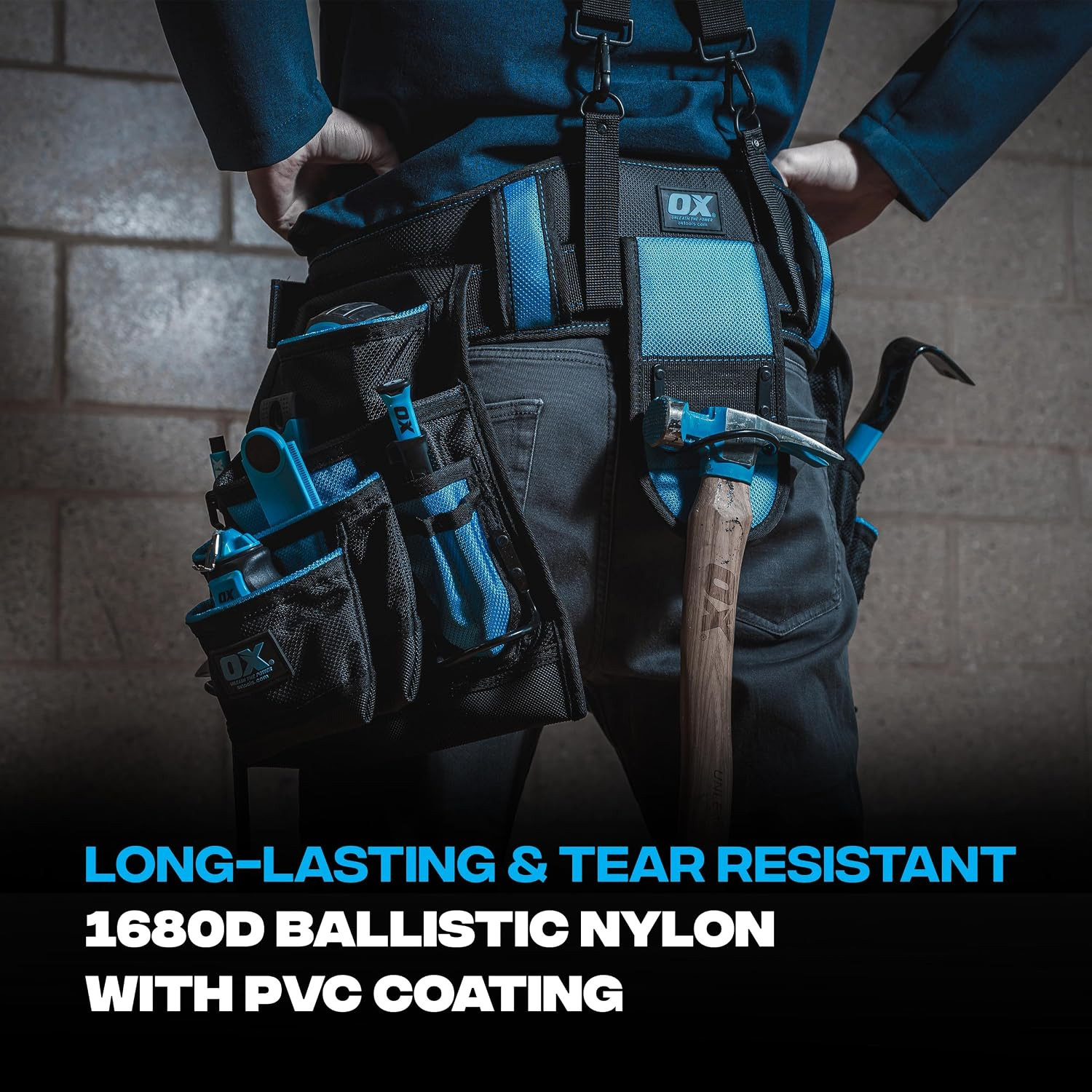 Framing Tool Belt with Suspenders – 1680D Ballistic Nylon Rig | 17-Pocket Tool R