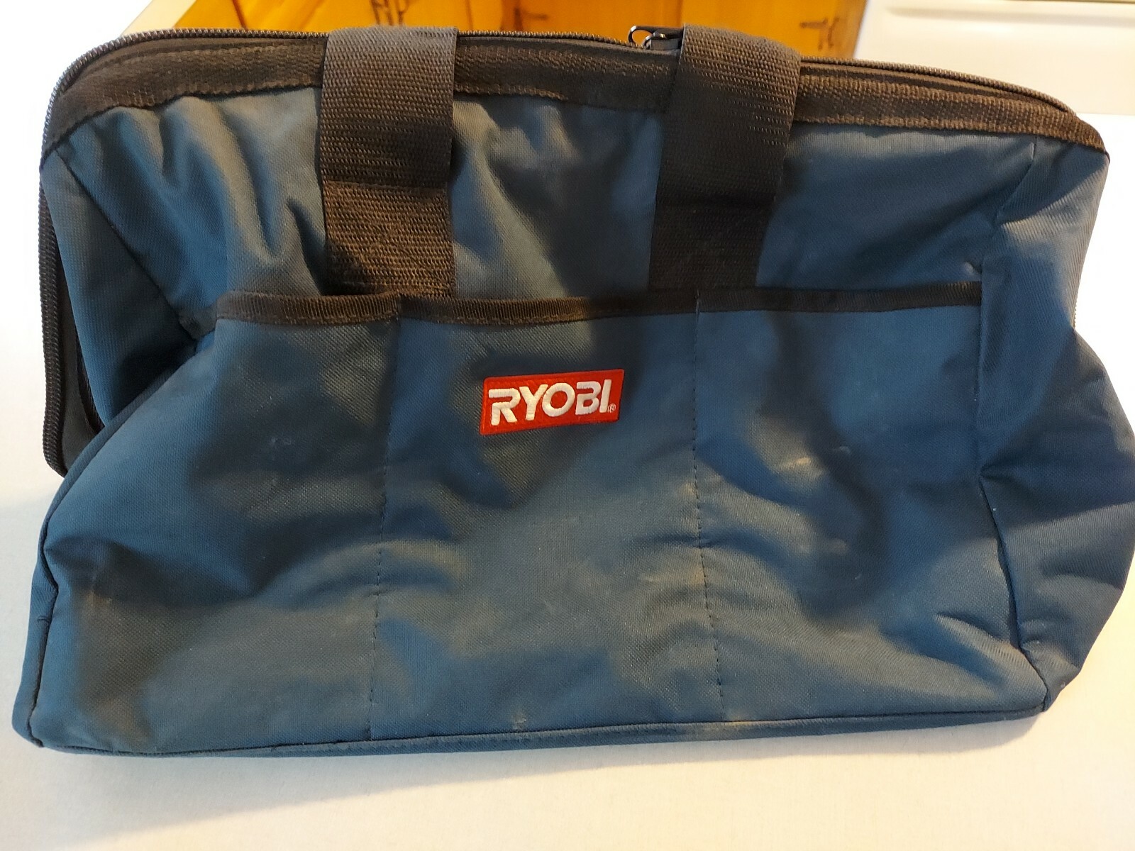 Ryobi Big-Mouth, Soft-Side Tool Bag Large 22”x12”x10” Heavy-Duty Canvas w/Base
