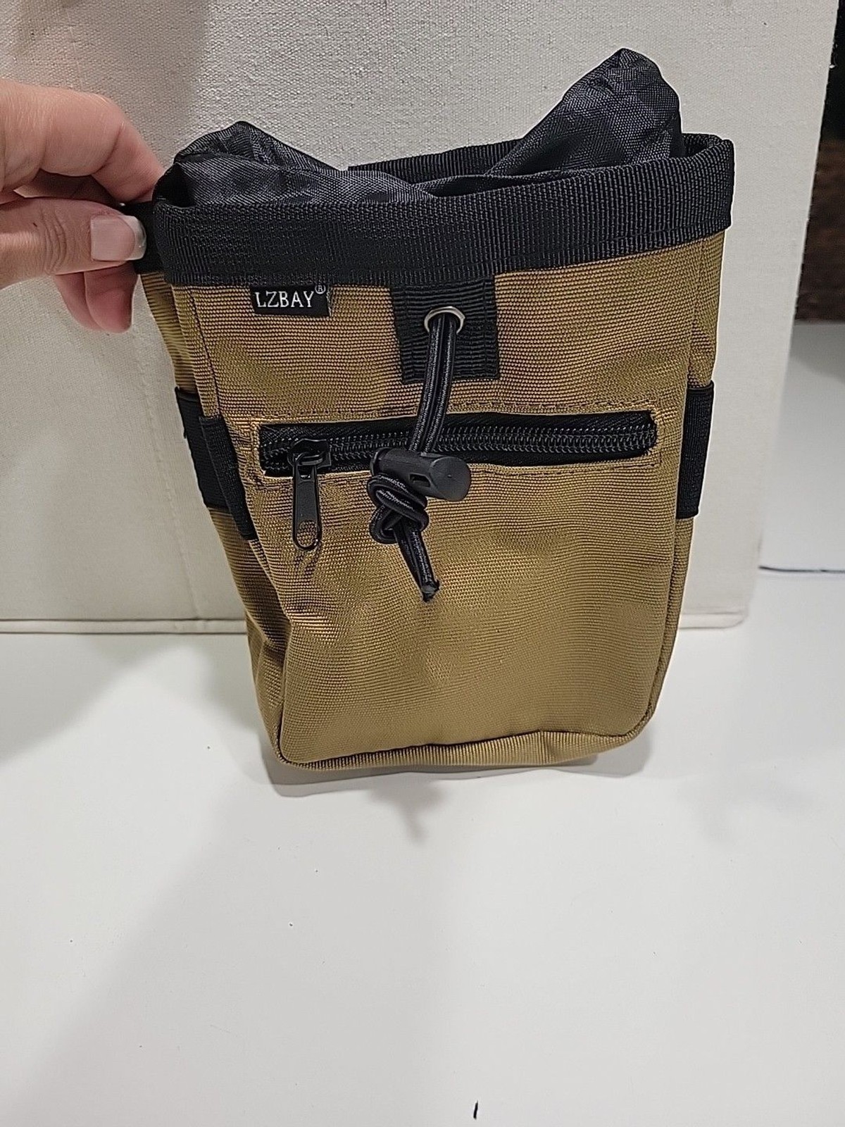 Tool Pouch Nails Screws Bag with Belt Clip XL Khaki B8