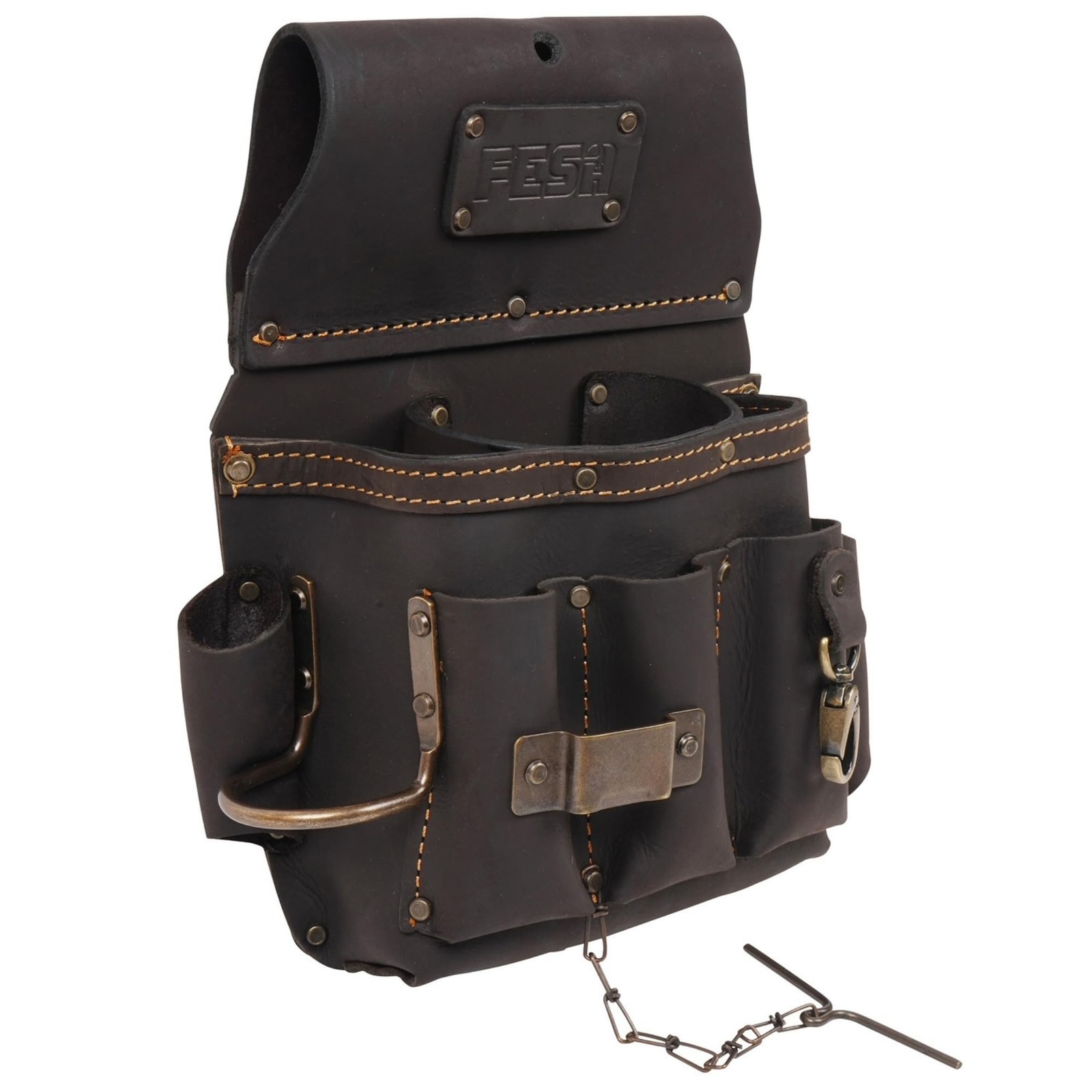 Leather Electrician Tool Pouch – 13-in-1 Top Grain Leather Electrician Pouch …
