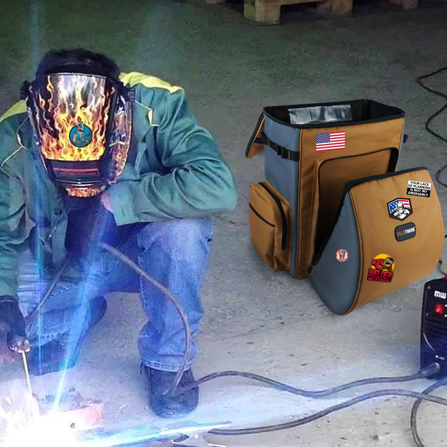 Welding Backpack for Tools and Helmet Welder Backpack Large Capacity Extreme Gea