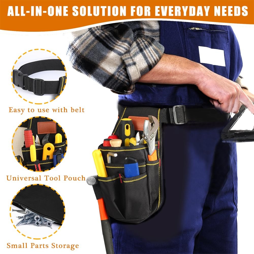 Small Tool Pouch, Small Tool Bag, Tool Pouch with Belt, Industrial Grade Thic…