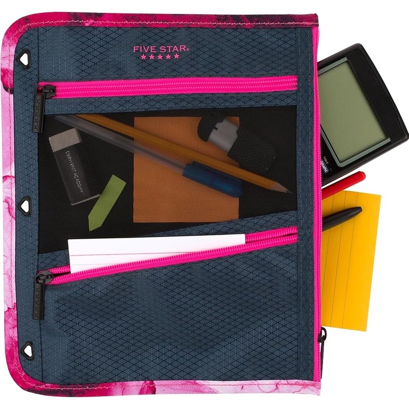 Durable Polyester Storage Pouch W/ 3 Pockets & Micro-Mesh Panel Organization New