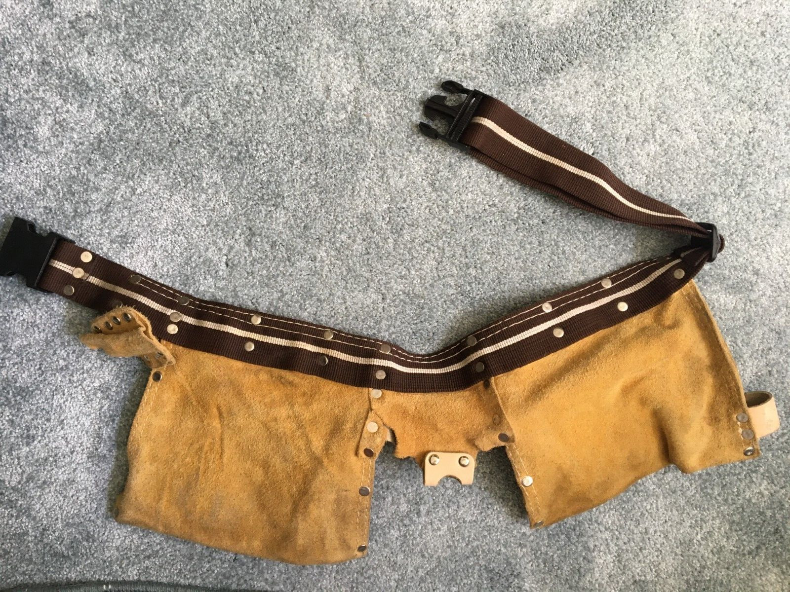 TOOL BELT Carpenter Apron MULTI-POCKET Heavy Split Cowhide LEATHER Vintage