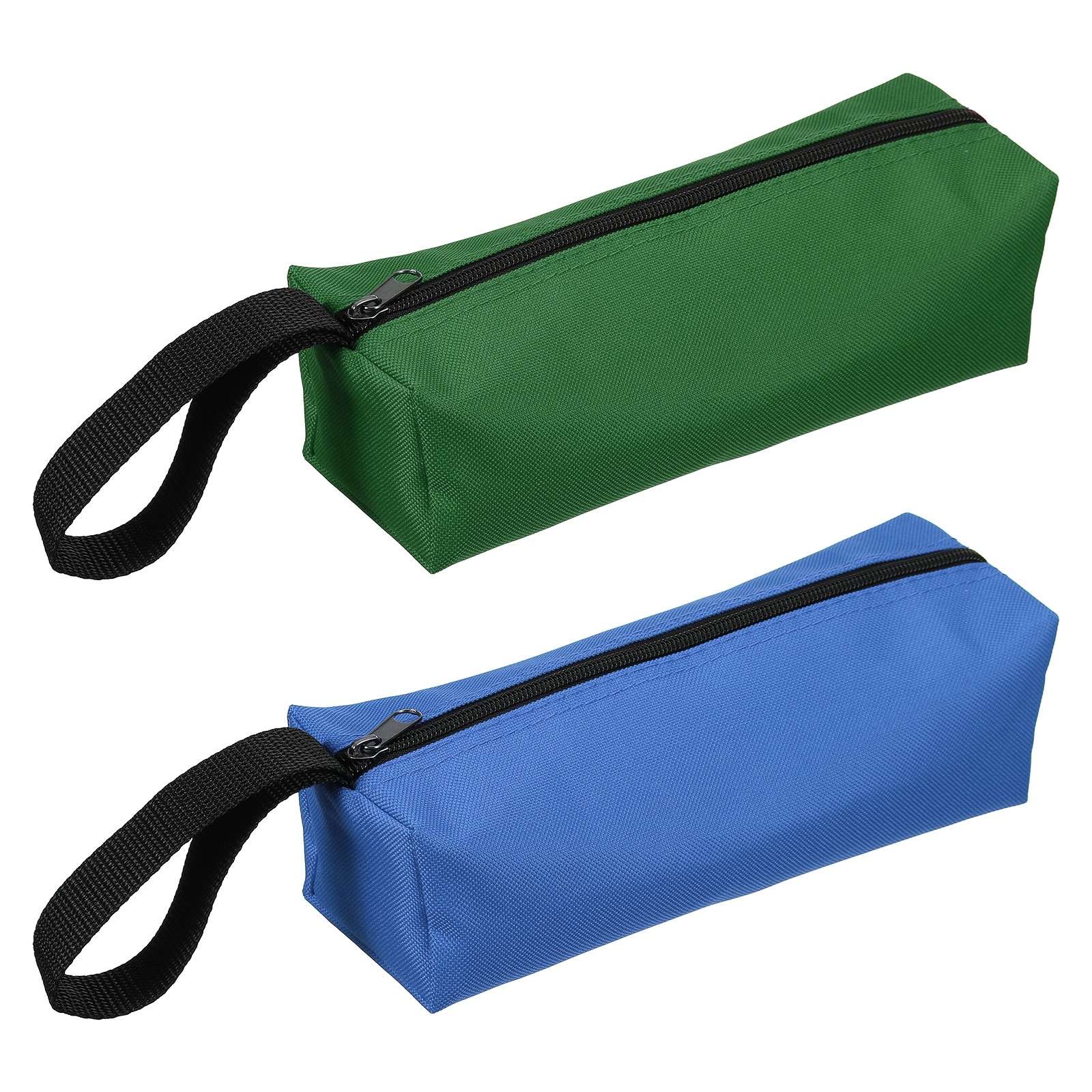 2Pcs 9.8×3.3×2.8″ Multi Purpose Zipper Canvas Tool Pouch Dark Blue/Army Green
