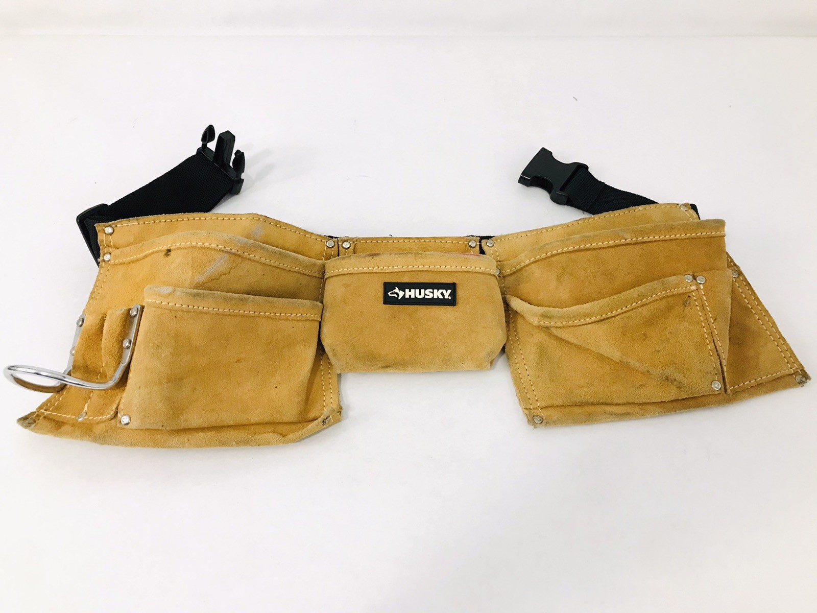 HUSKY NO 370X2 Leather Utility Work Belt With Pouches Custom Leather Craft