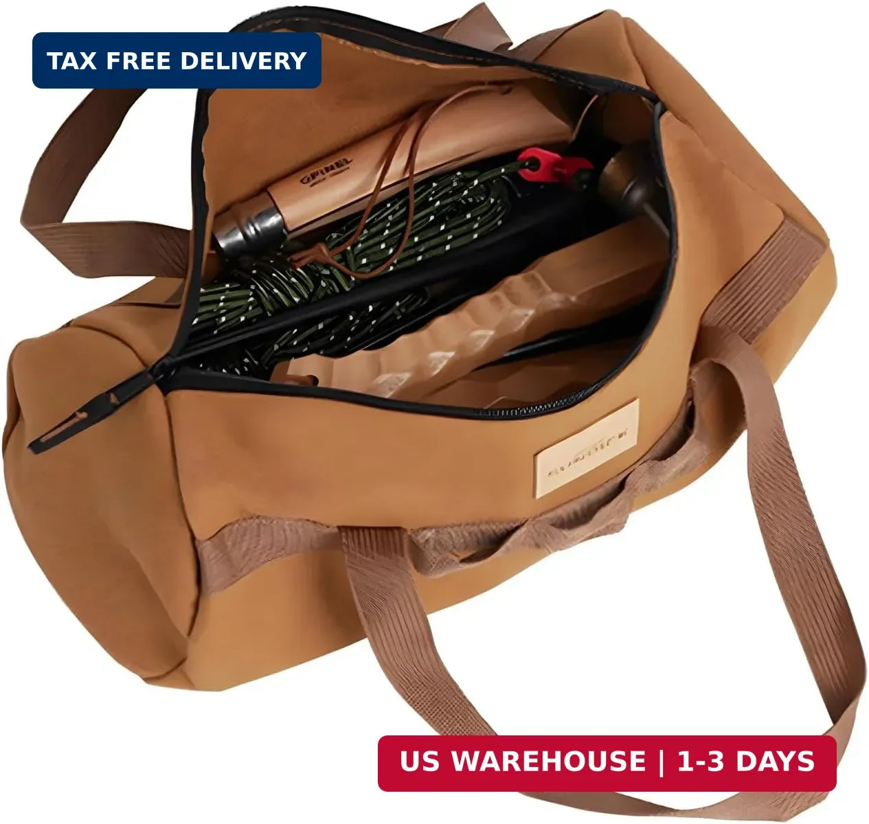 Canvas Tool Storage Bag with Zipper, Khaki | Durable Fabric, Organizer for