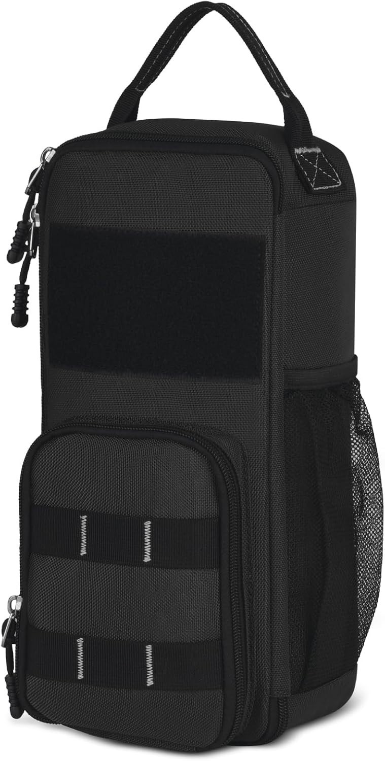 Small Tool Bag Pouch for Men W/Multiple Pockets, Waterproof, Heavy Duty, Black