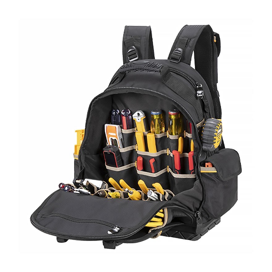 CLC Work Gear PB113 38 Pocket Molded Base Tool Backpack, Black and Blue | NEW