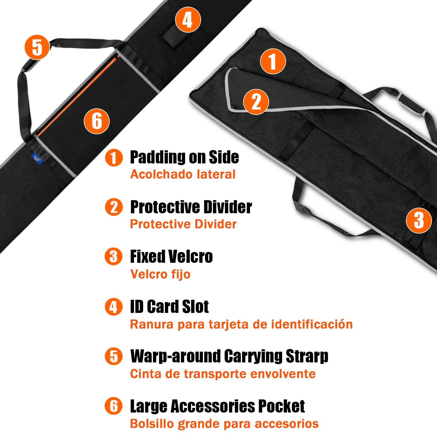 ZELARMAN Premium Guide Rail Bag, Double Side 62 inches by 9 inches, Black