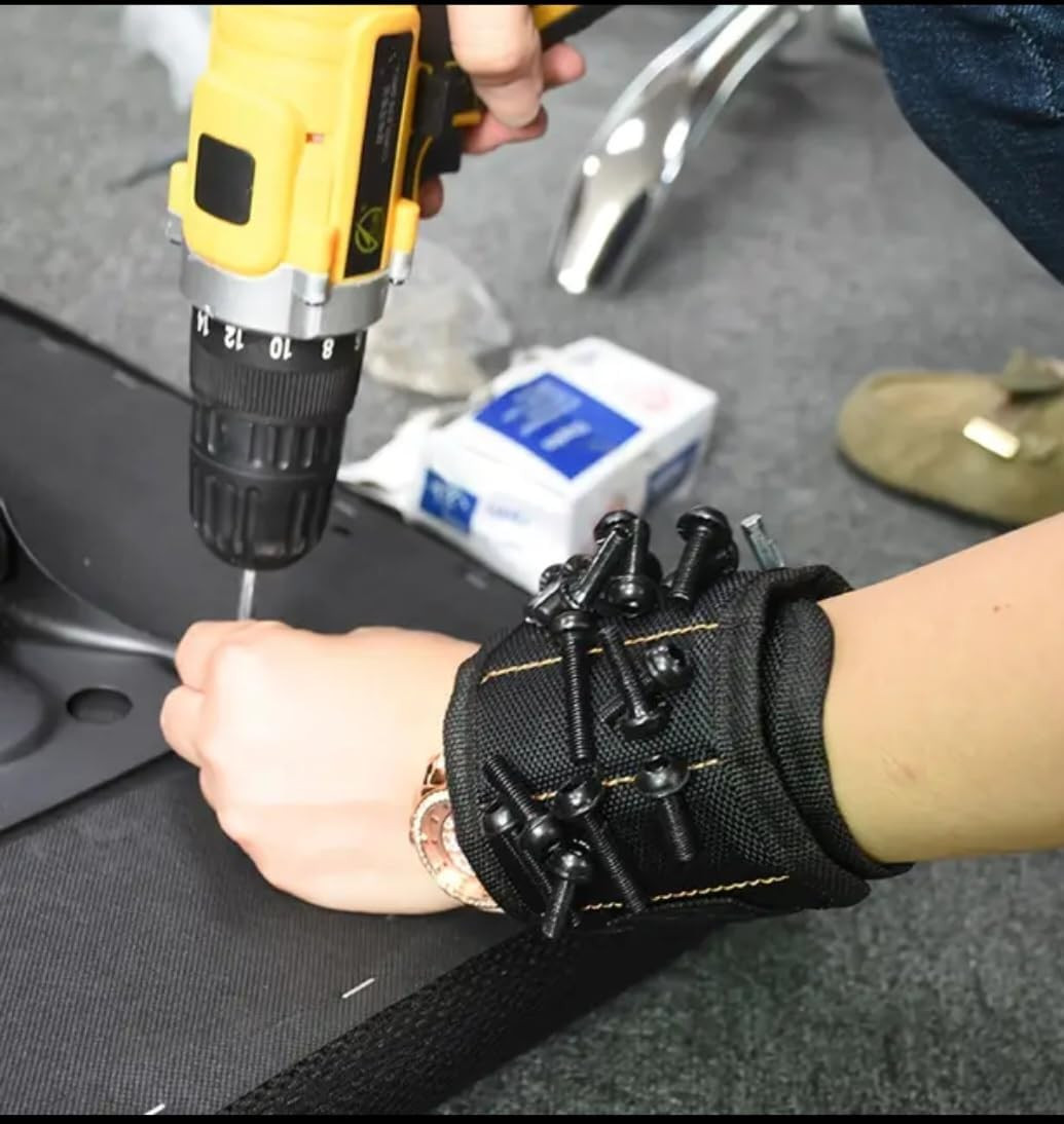 Magnetic Wristband Hardware and Tool Holder: Handy for Holding Screws, Nails, Sm