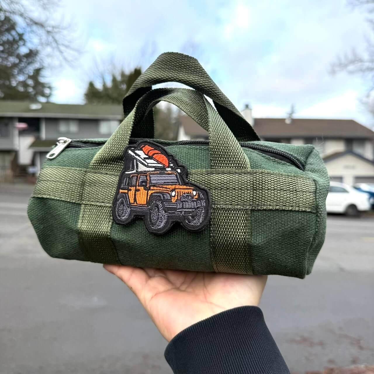 Jeep Tool Bag with Jeep Patch | Rugged Canvas Utility Bag | Jeep Owner Gift