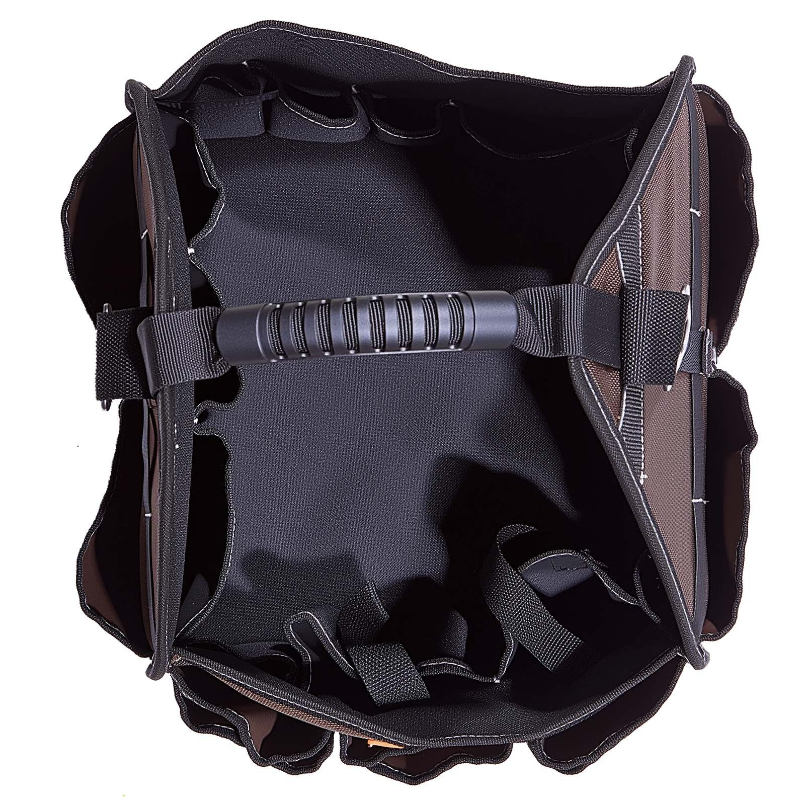 13″ Tool Bag 45 Pocket Open Top Tool Tote Organizer w/ Shoulder Strap