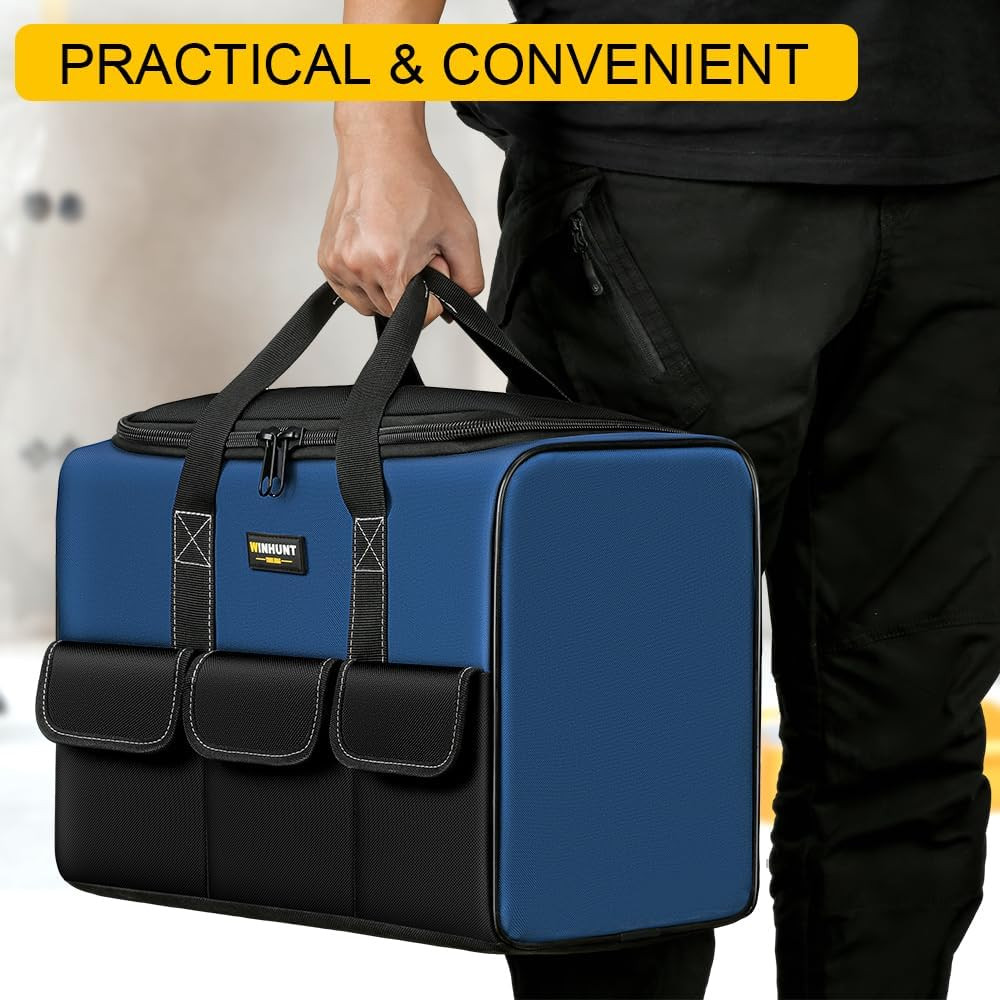 Large Tool Bag, 1680 Denier with 5 Exterior Pockets Electrician Tool Bag, Ideal