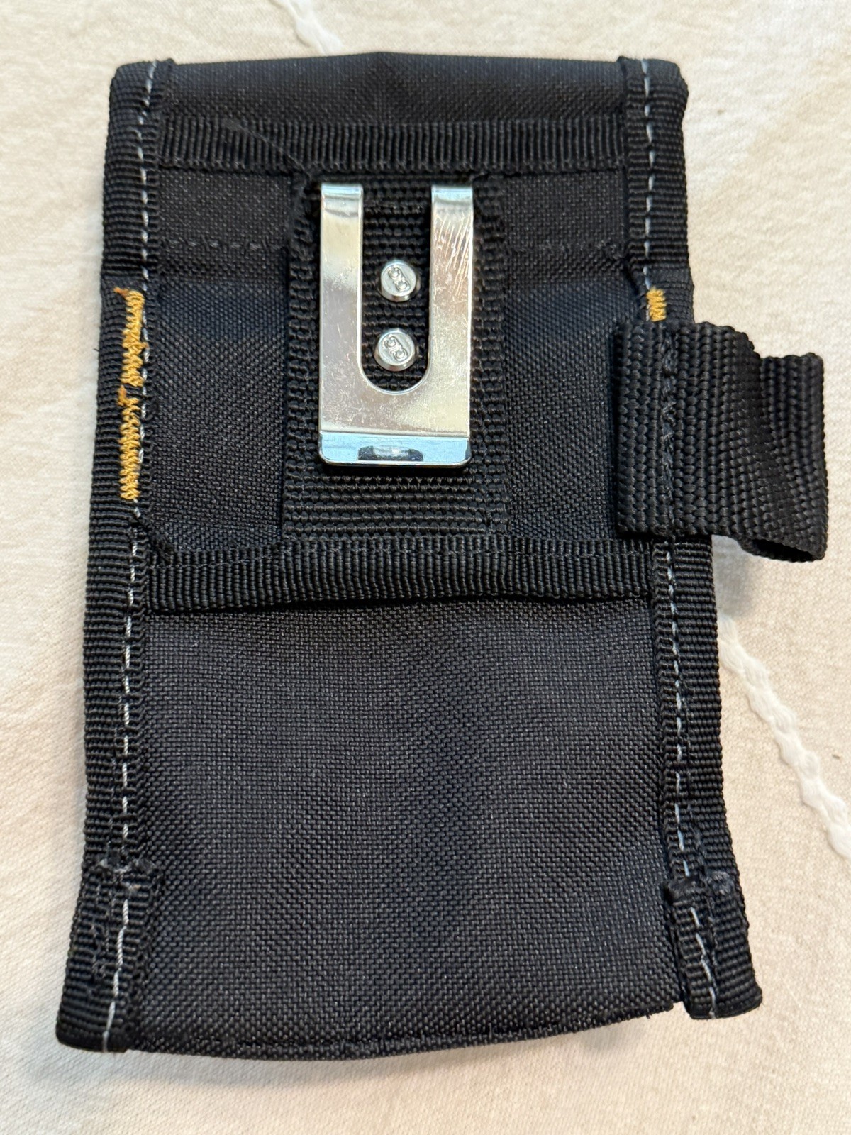 CLC Clip-On Tool Pouch Black Canvas Utility Holster with Carabiner and Belt Clip