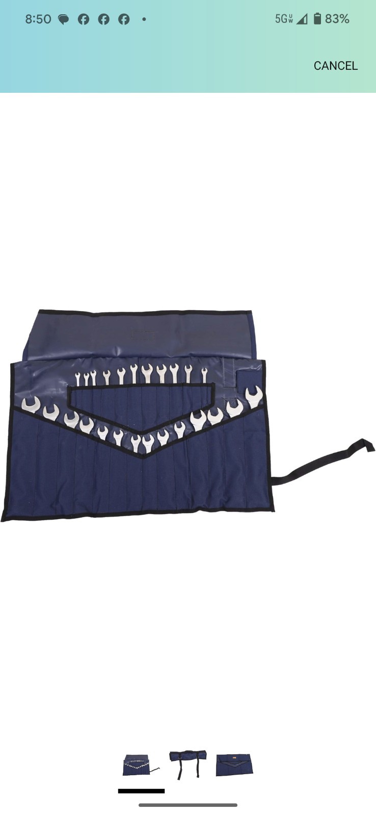BULL TOOLS Roll Up Pouch & Wrench Organizer Tool Bag Hand Crafted. 28 Pocket