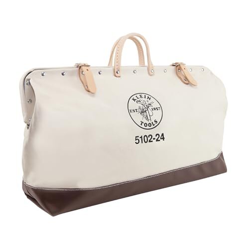 Klein Tools 5102-24 Heavy Duty Natural Canvas Tool Bag, Tool Tote, Multi-Purpose