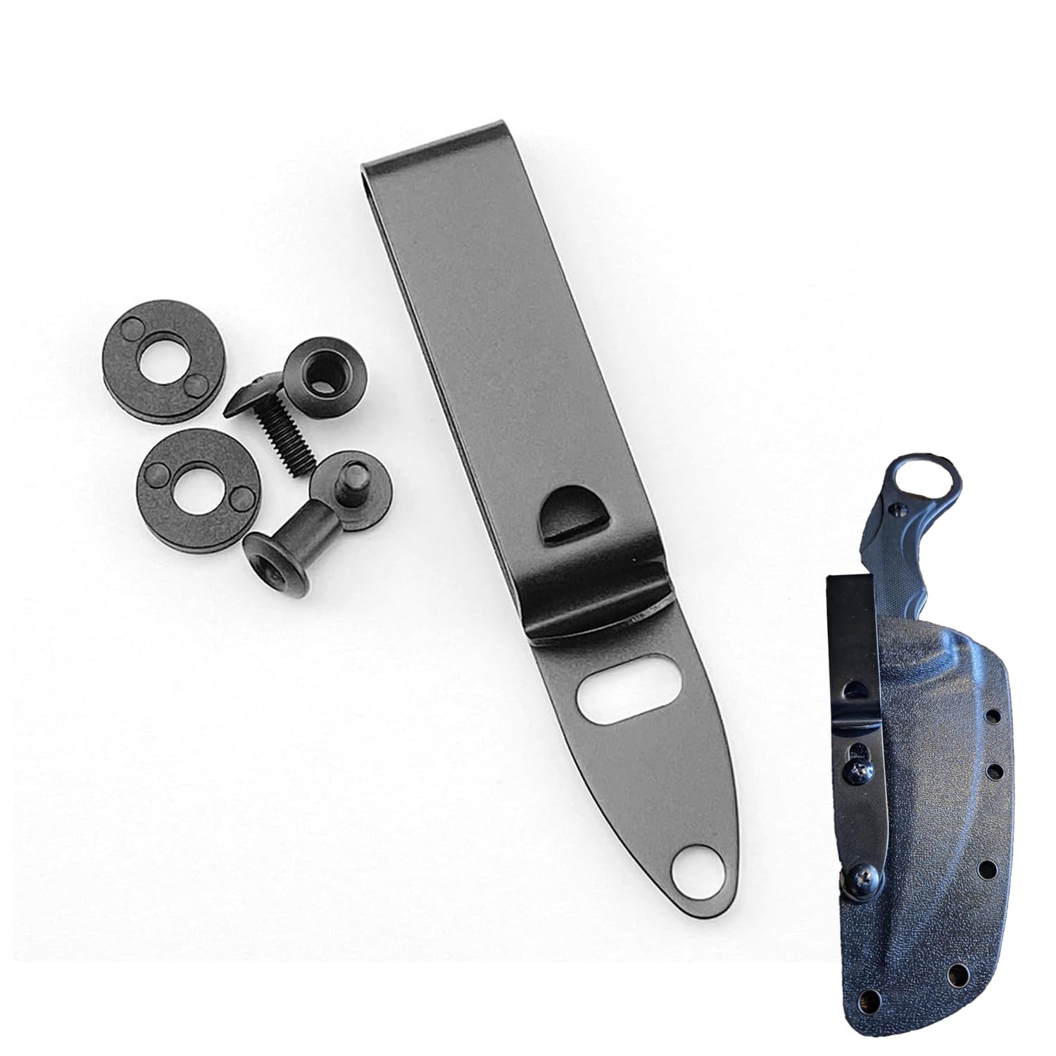 Stainless Steel Kydex Belt Clip Knife Sheath DIY Holster Kit With Screws